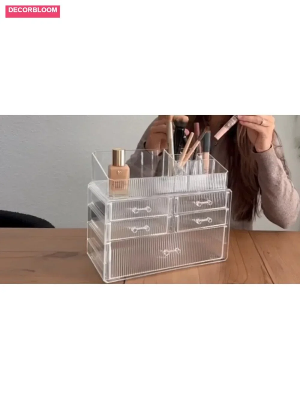 Acrylic Stackable Storage Drawers Makeup Organizer 6 Drawers